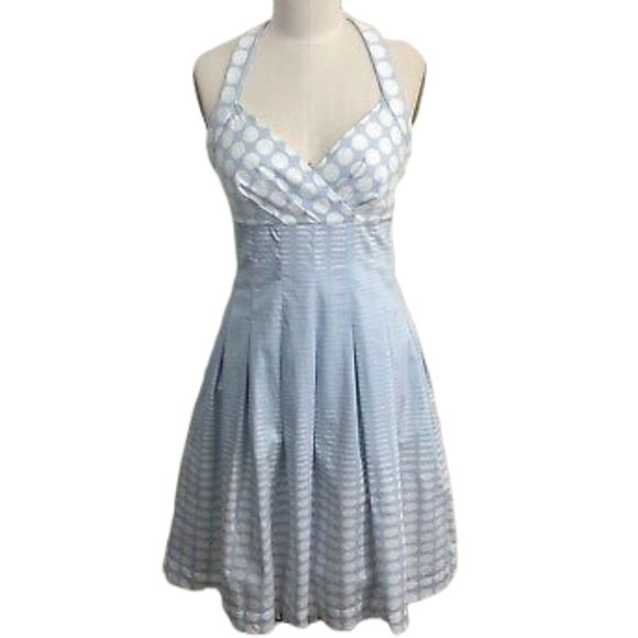Calvin Klein Dresses & Skirts - Vintage Calvin Klein Blue Polka Dot Cotton Dress 4